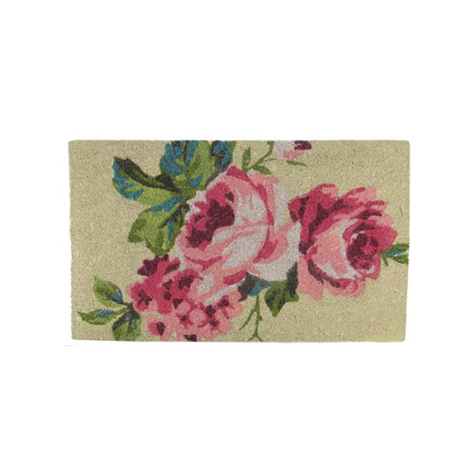 Pink & Green Spring Floral Doormat